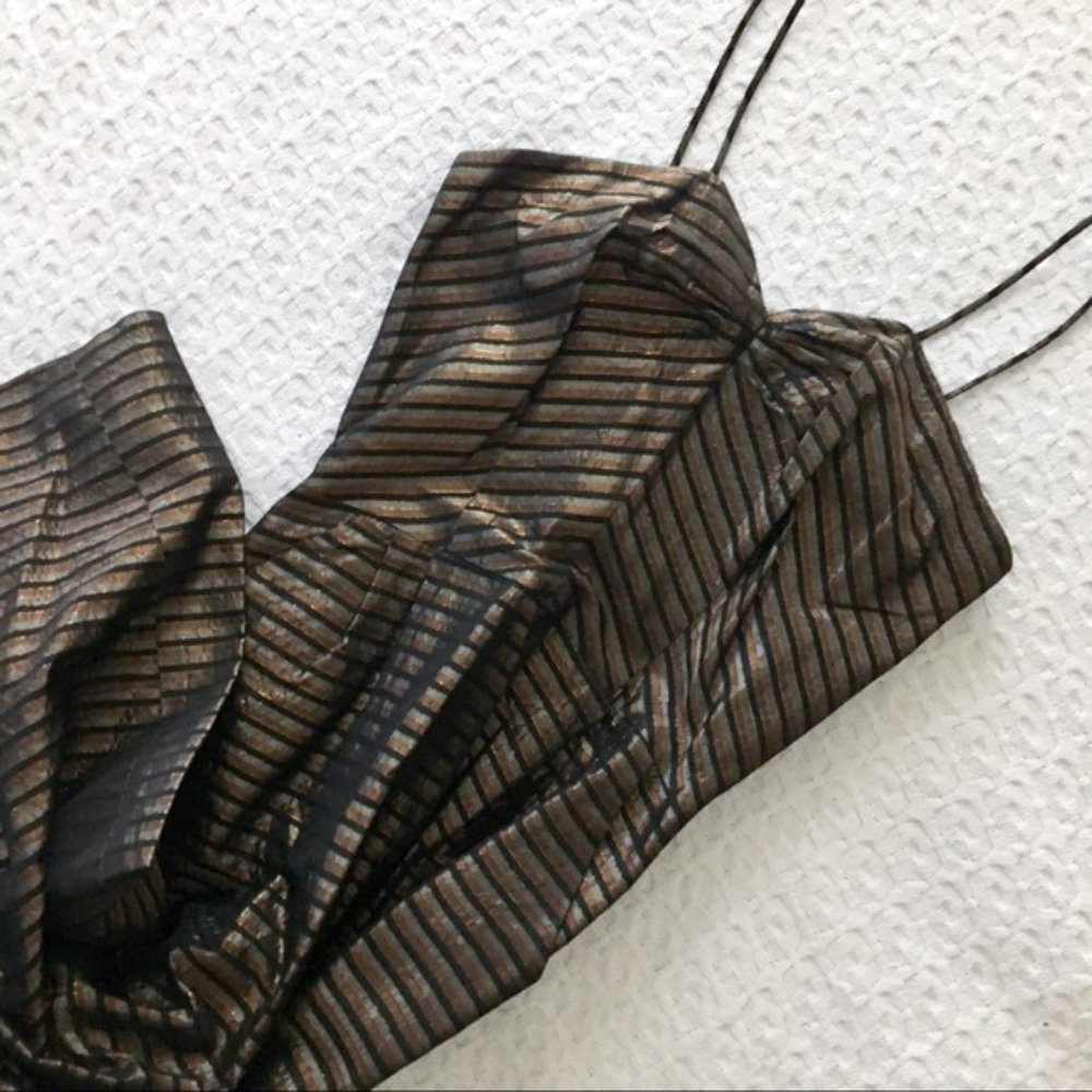 Vintage Metallic Striped Dress